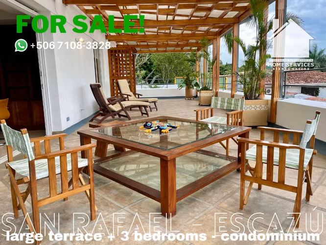 VENDO! 3 Dormitorios, 75 m2 de Terraza y Vistas – San Rafael Escazú.