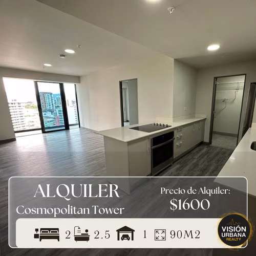 2-bedroom apartment with appliances in Cosmopolitan Tower