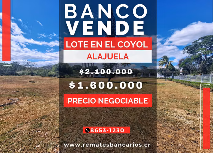 Lote Comercial en Venta, El Coyol, Alajuela , Remate