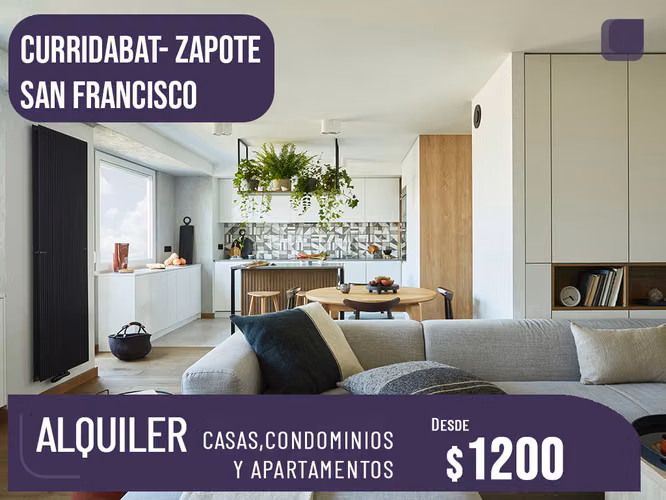 ALQUILER DE CASAS, APARTAMENTOS Y CONDOMINIOS EN: CURRIDABAT, ZAPOTE, SAN FRANCISCO DE DOS RÍOS.