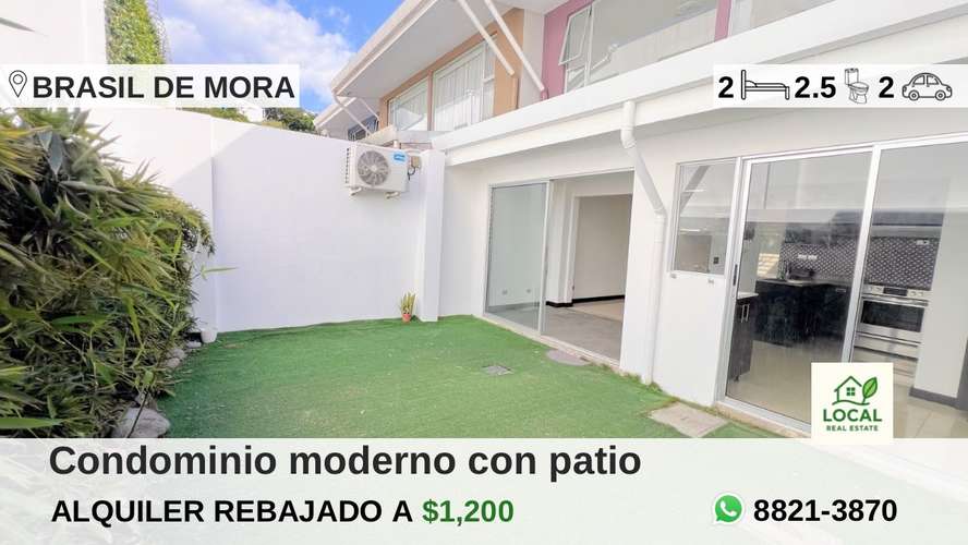 Condominio dos dormitorios con patio amplio en Brasil de Mora