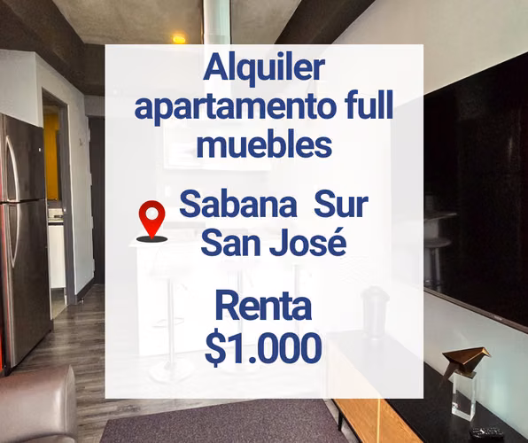Alquiler Apartamento amueblado en SECRT Sabana. San José.