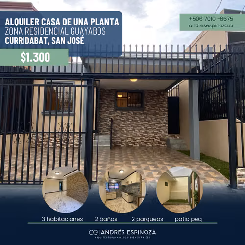 AE ARQUITECTURA | ALQUILER CASA GUAYABOS CURRIDABAT AE 1234