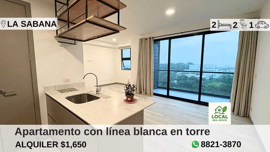 Two bedroom apartment with white line in Sabana for premiere