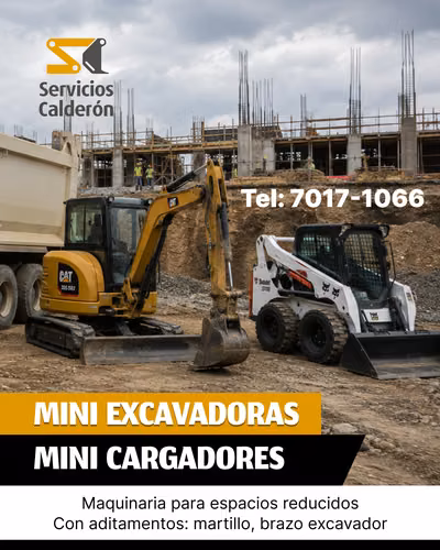 Minicargadores y miniexcavadoras