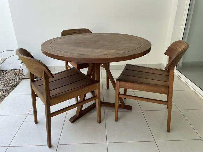 Comedor redondo interior/exterior de 4 piezas - Imagen 2