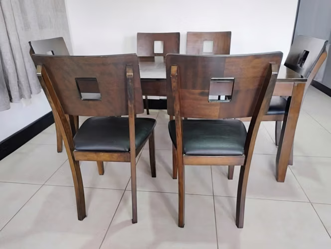 Juego de comedor de madera para 6 personas - Imagen 5