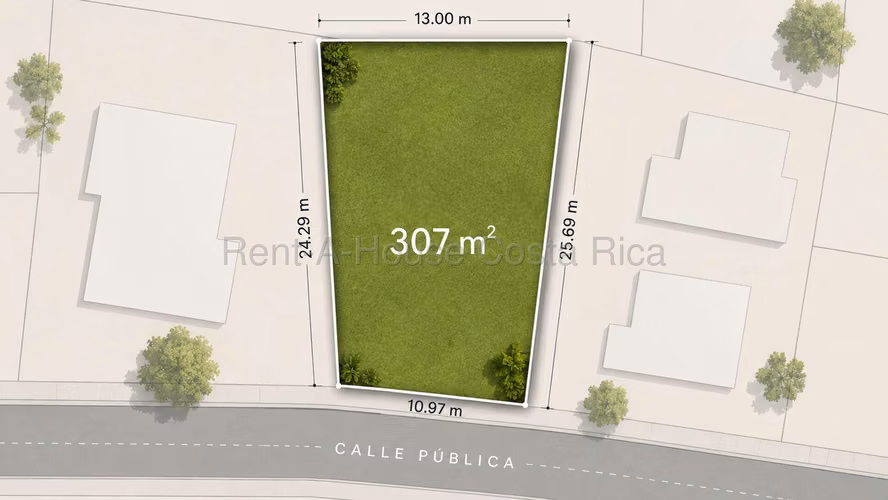 Venta de lote comercial de 307 m2 en Vargas Araya Montes de Oca