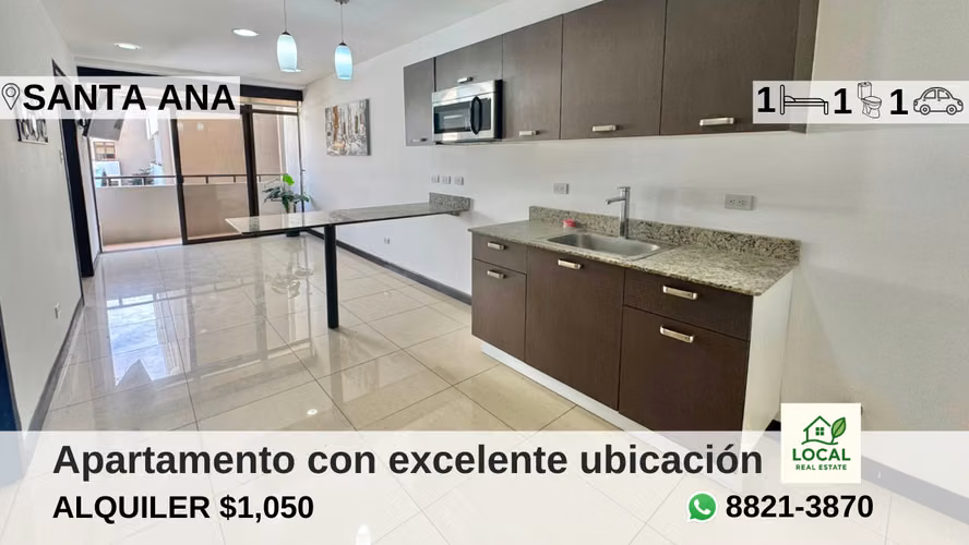 Apartamento un dormitorio en condominio en Santa Ana