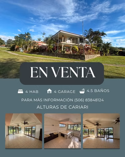Vendo en Alturas de Cariari casa con vista al golf