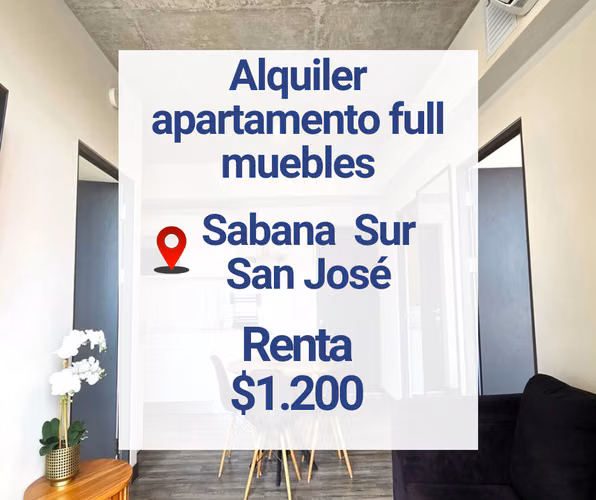 Alquiler Apartamento amueblado en SECRT Sabana. San José.