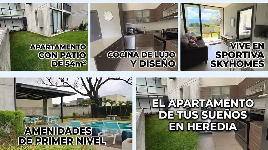 Venta de Apartamento en Primer Nivel con Patio de 54 m² en HEREDIA Real Cariari, Sportiva Skyhomes. - Imagen 2