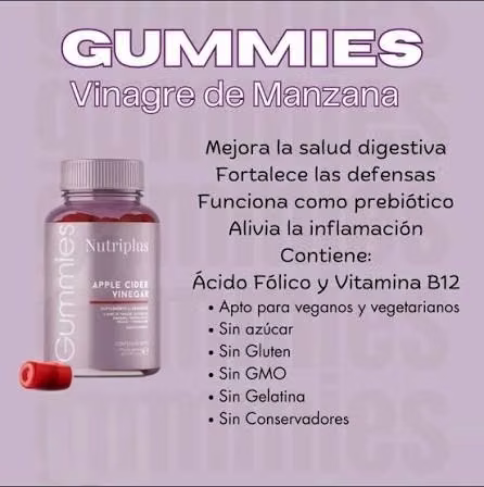suplementos alimenticios Gomitas Vinagre de Manzana Nutriplus Farmasi - Digestión y Metabolismo (Envío Nacional) - Imagen 4