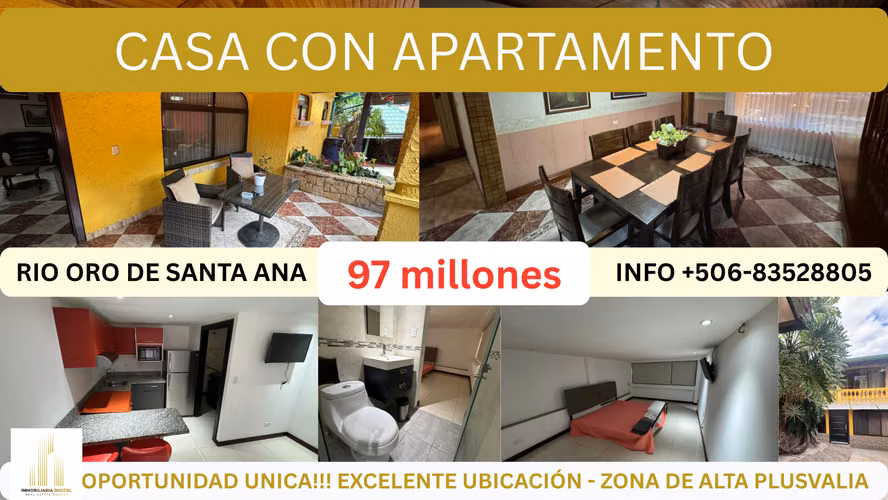 Casa con Apartamento - Rio Oro de Santa Ana - Semi amueblada!!!