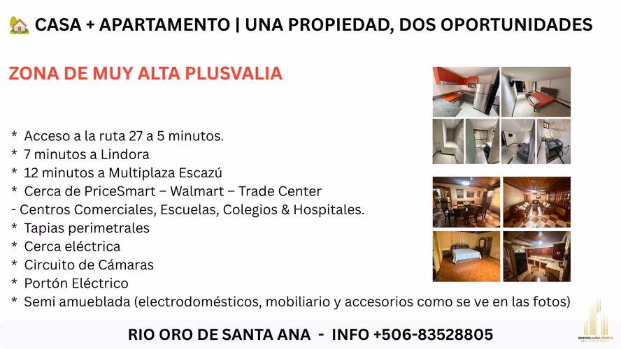 Casa con Apartamento - Rio Oro de Santa Ana - Semi amueblada!!! - Imagen 7