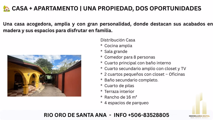 Casa con Apartamento - Rio Oro de Santa Ana - Semi amueblada!!! - Imagen 4