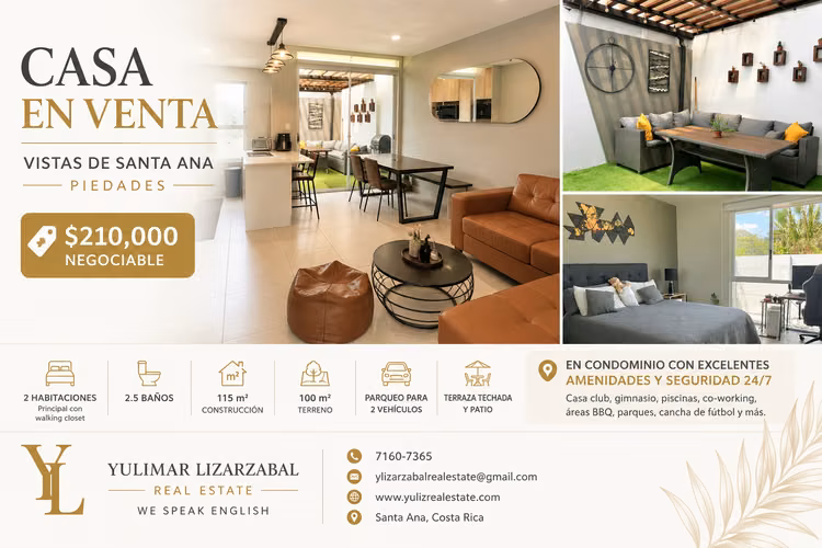 Casa Moderna en Venta | Vistas de Santa Ana – Piedades