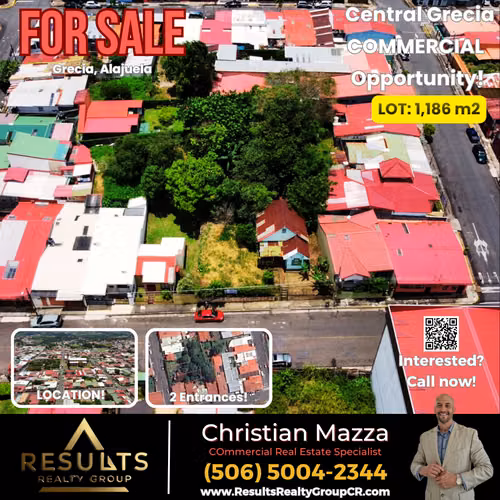 1,195 m2 lote comercial cerca del CENTRAL PARK!
