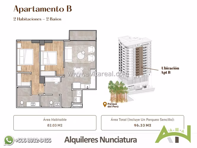 Apartamento de 2 habitaciones | Parkwood Nunciatura - Imagen 13