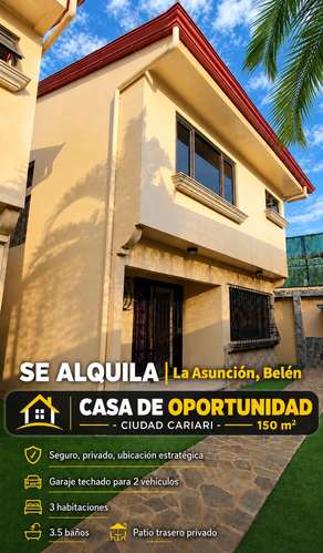 Alquiler en Belén,  Residencial Doña Claudia (Ciudad Cariari), ubicación estratégica.