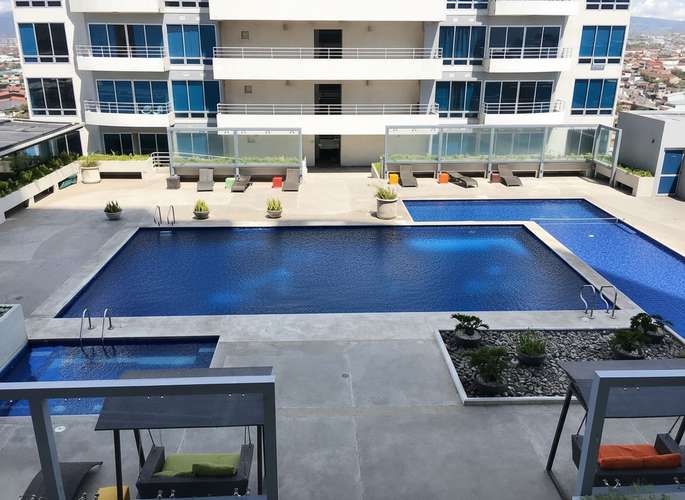 Exclusivo apartamento de 3 habitaciones con balcón y piscina en Torres Paseo Colón