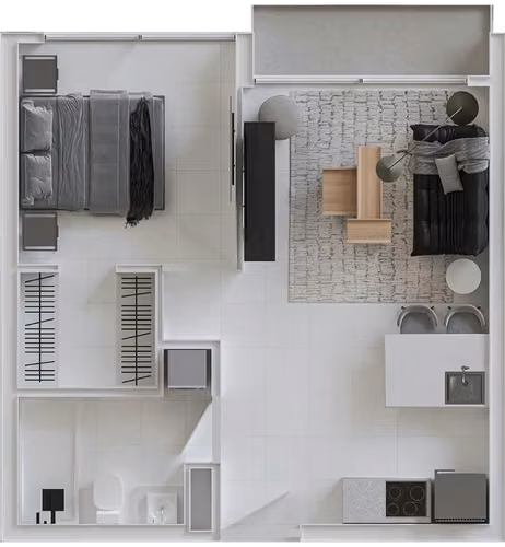 Apartamento nuevo en alquiler, Sabana, 1 habitacion, incluye parqueo - Imagen 6