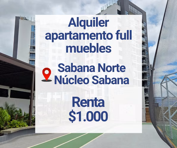 Alquiler apartamento amoblado en Condominio Núcleo Sabana