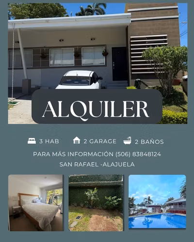 CASA EN ALQUILER | CONDOMINIO EN SAN RAFAEL DE ALAJUELA