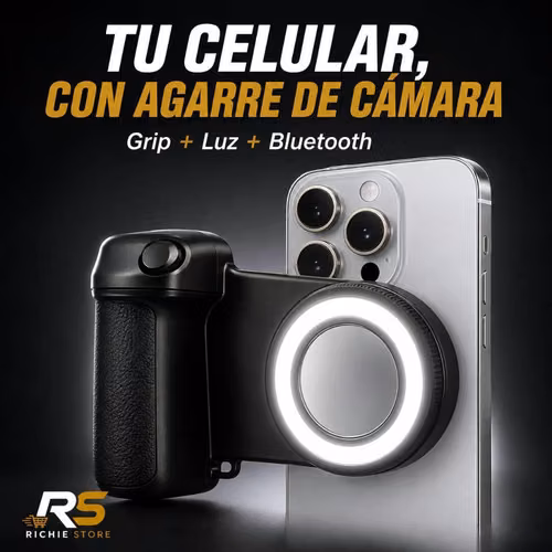 Grip Magnético MagSafe para Celular con Luz LED y Bluetooth