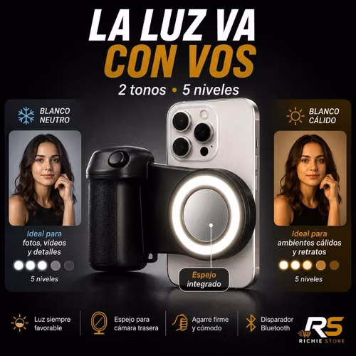Grip Magnético MagSafe para Celular con Luz LED y Bluetooth - Imagen 2