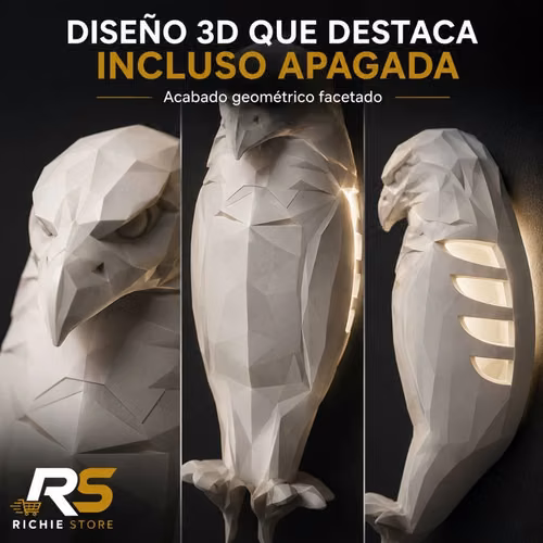 Lámpara LED Águila 3D de Pared con Efecto de Alas para Decoración - Imagen 3