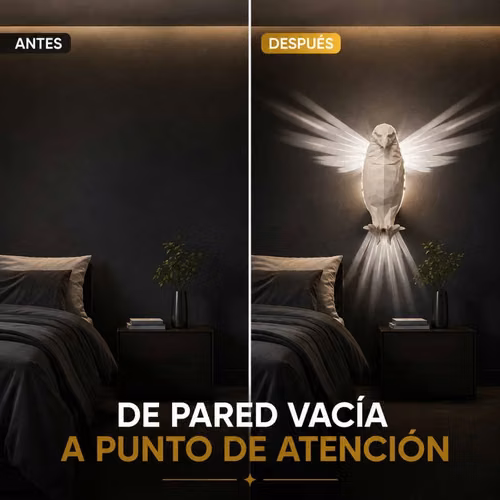 Lámpara LED Águila 3D de Pared con Efecto de Alas para Decoración - Imagen 4