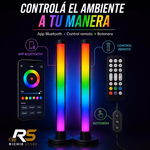 Set 2 Barras LED RGB Gaming con Control Remoto y App - Imagen 5