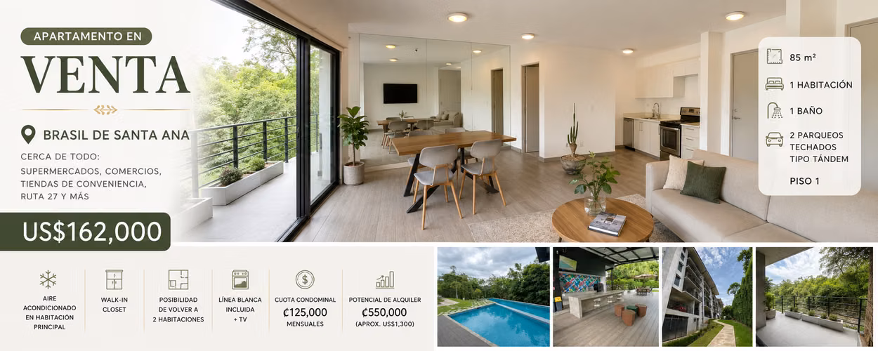 Apartamento en Venta en Brasil de Santa Ana | Excelente Oportunidad