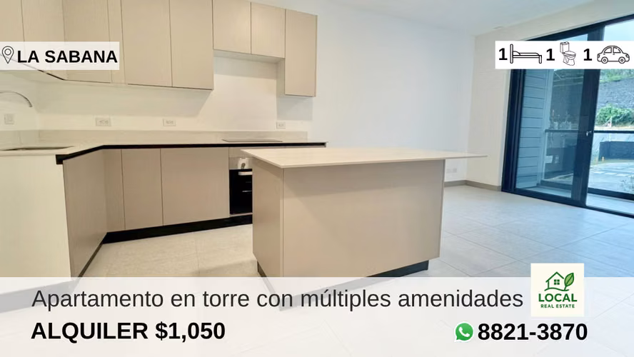 Apartamento un dormitorio en torre en Sabana con múltiples amenidades