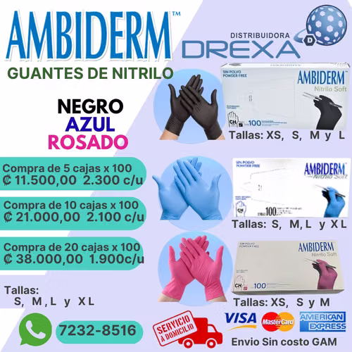 Guantes de Nitrilo Marca AMBIDERM