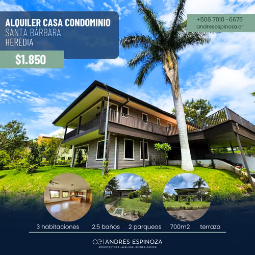 AE ARQUITECTURA | HOUSE FOR RENT SALE STA BARBARA HEREDIA AE0950
