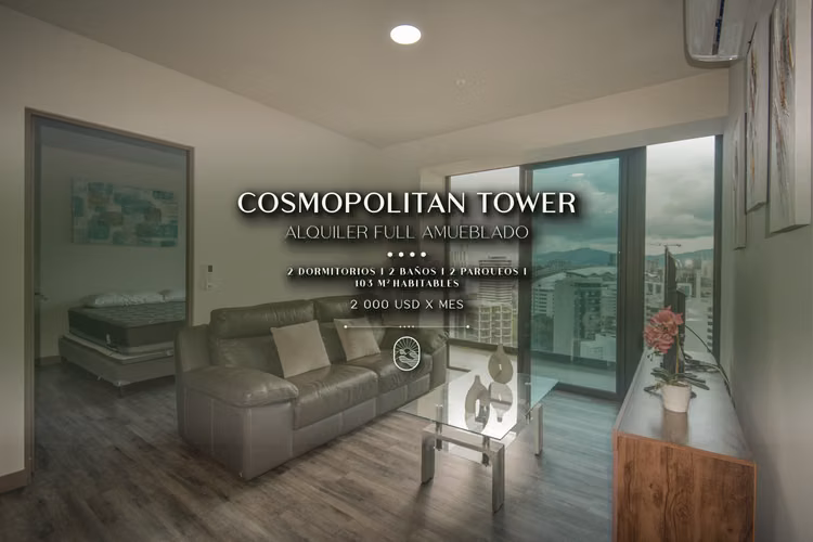 APARTAMENTO 2 HAB EN ALQUILER EN COSMOPOLITAN TOWER | ROHRMOSER, SAN JOSÉ