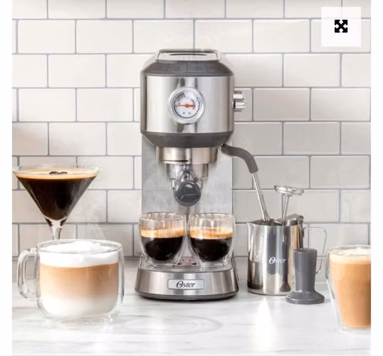 Oster cafetera espresso compacta inoxidable - Imagen 1