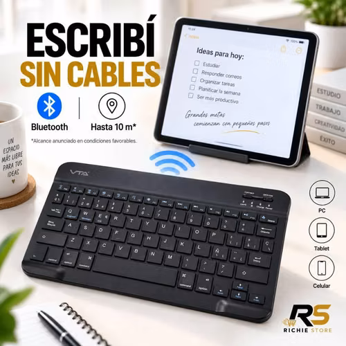 Teclado Bluetooth Recargable VTA para Tablet y Celular