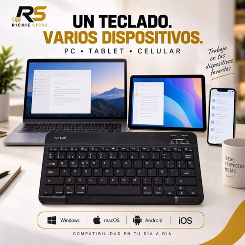 Teclado Bluetooth Recargable VTA para Tablet y Celular