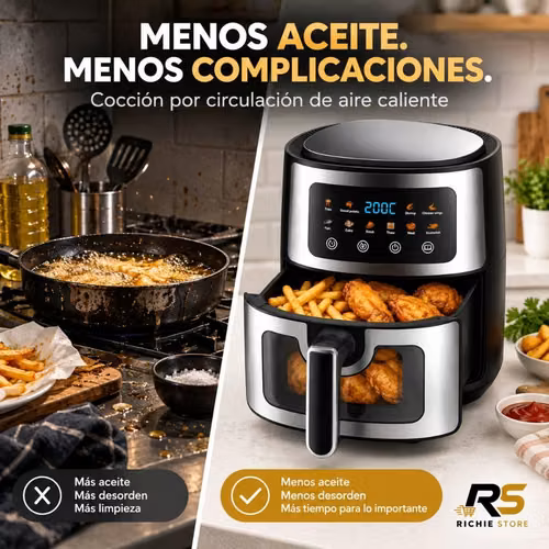 Freidora de Aire Digital 9L con Ventana y Pantalla Táctil