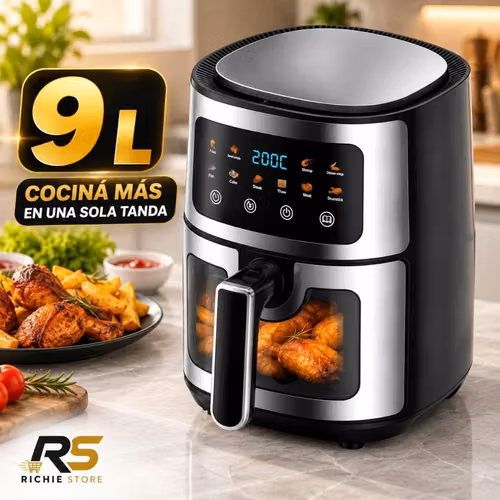 Freidora de Aire Digital 9L con Ventana y Pantalla Táctil
