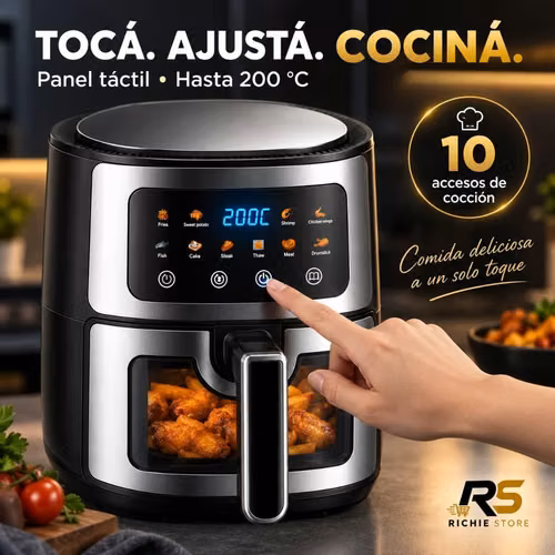 Freidora de Aire Digital 9L con Ventana y Pantalla Táctil