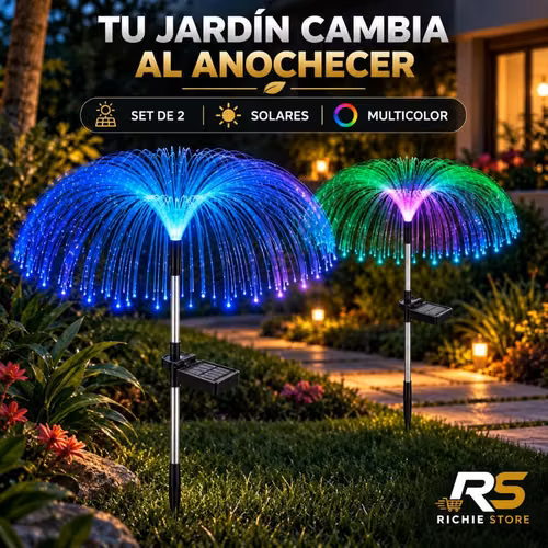 Lámparas Solares para Jardín Multicolor | Set de 2 - Imagen 2