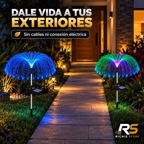 Lámparas Solares para Jardín Multicolor | Set de 2 - Imagen 5