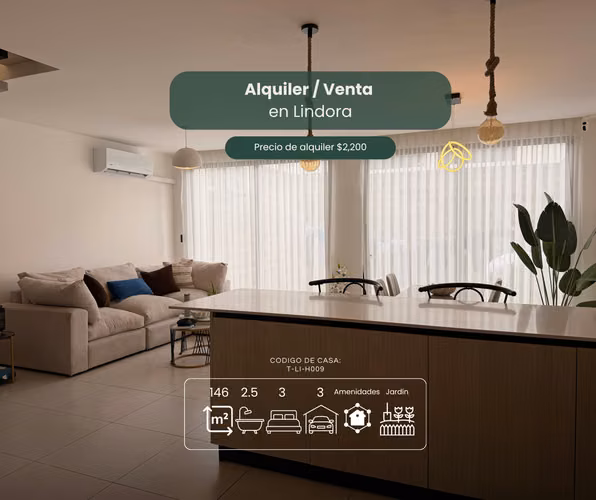 Casa en Lindora | 3 parqueos y amenidades de resort | $2,200