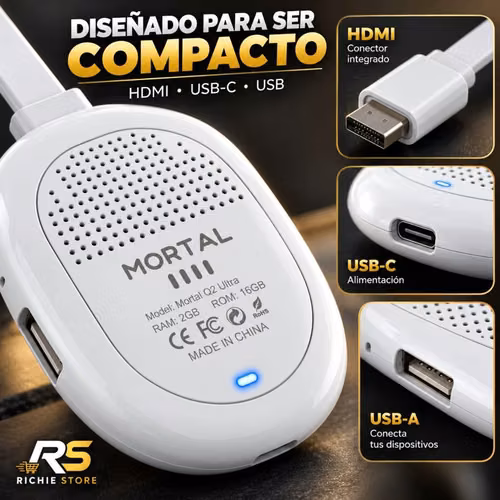 TV Stick Android 4K MORTAL Q2 Ultra 2GB RAM 16GB