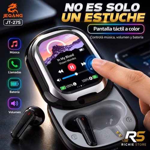 Audífonos Inalámbricos TWS JEQANG JT-27S con Pantalla Táctil