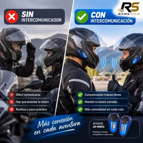 Intercomunicador Bluetooth para Casco Moto JEQANG JH-M853 con Radio FM